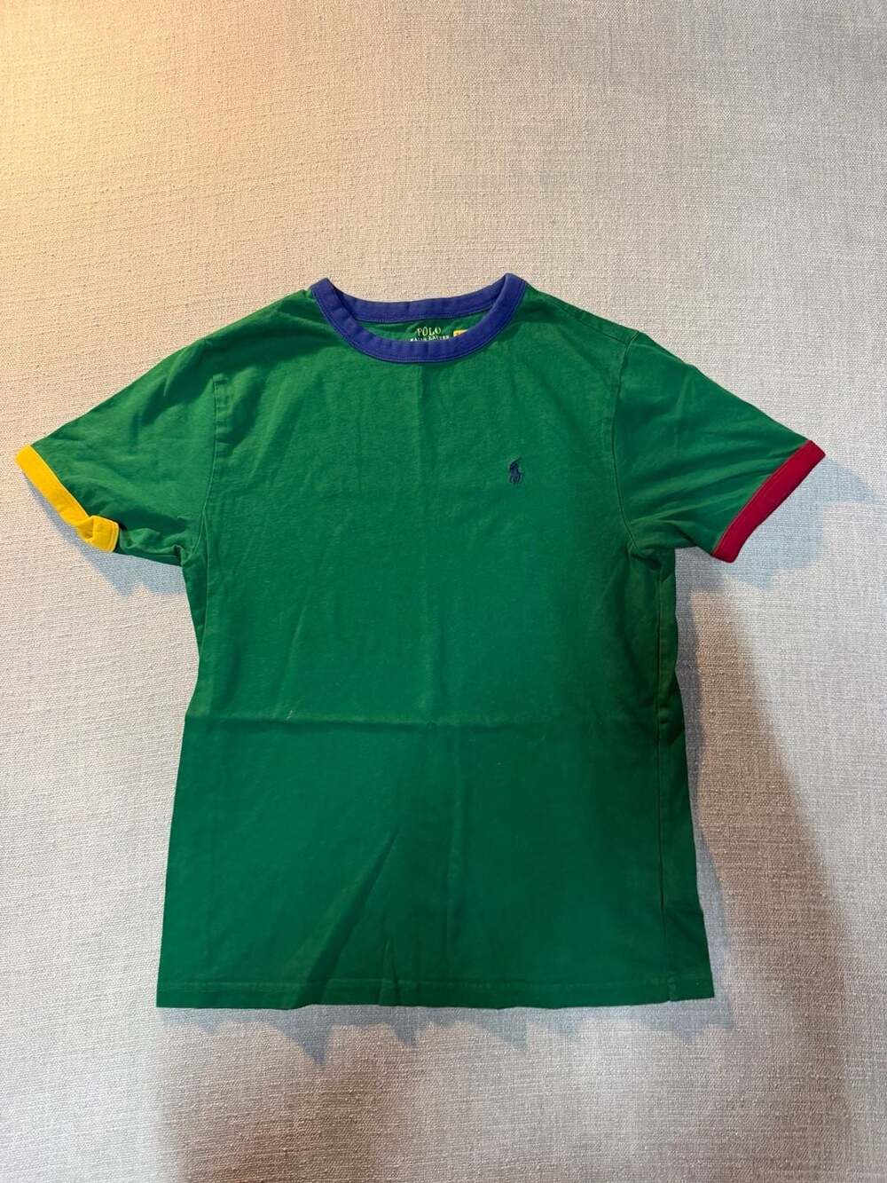 Polo Ralph Lauren Youth Green Ringer T-Shirt Size M (10-12)